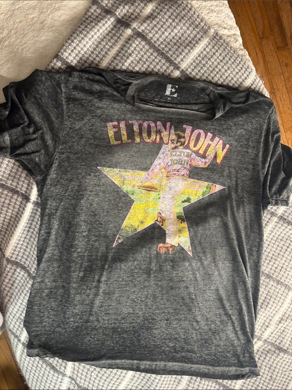 Elton John Graphic Short Sleeve Tee - Vintage Black
